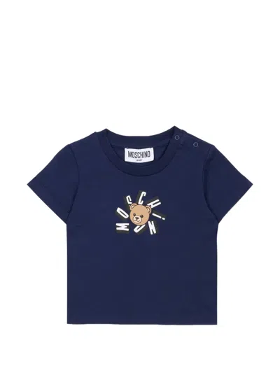 Moschino Babies' Teddy Motif T-shirt In Blue
