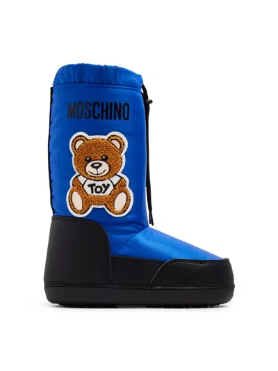 Moschino Kids' Teddy Padded Snow Boots In Blue