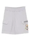 Moschino Teddy-patch Cargo Shorts In Gray