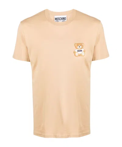 Moschino Teddy Patch Decal T-shirt In Nude