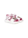 Moschino Teddy-patch Leather Sandals In White