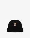 Moschino Teddy Bear Virgin Wool Beanie In Black