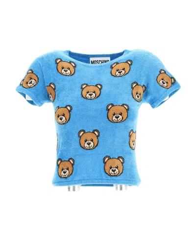 Moschino Teddy Pattern T-shirt In Blue
