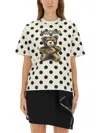 Moschino Teddy Bear Printed Organic Cotton Jersey T-shirt In White
