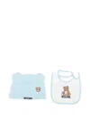 Moschino Teddy-print Baby Hat Set (set Of Two) In Blue