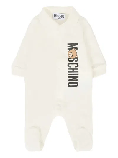 Moschino Teddy-print Babygrow In White