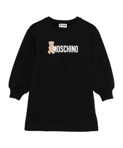 MOSCHINO TEDDY-PRINT BALLOON-SLEEVE DRESS