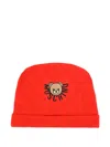 Moschino Teddy-print Beanie In Red