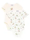 Moschino Teddy-print Bodysuit Pack In Brown