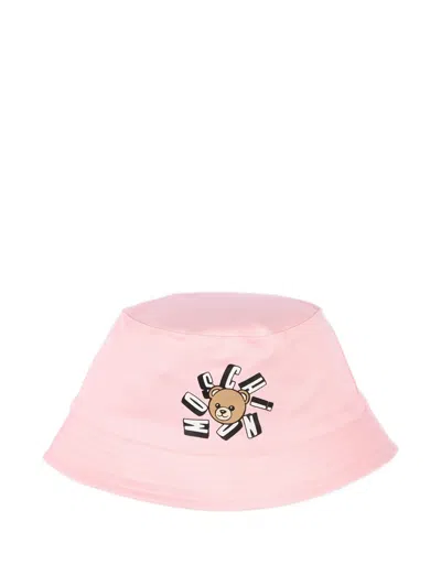 Moschino Babies' Teddy-print Bucket Hat In Pink