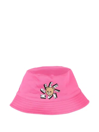 Moschino Babies' Teddy-print Bucket Hat In Pink