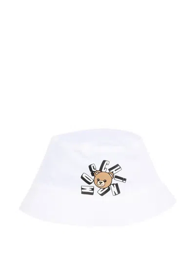 Moschino Babies' Teddy-print Bucket Hat In White