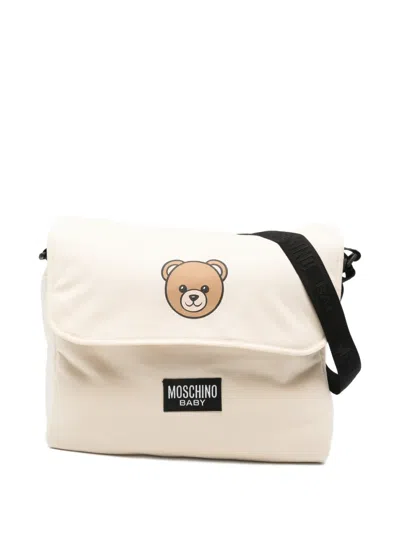 Moschino Teddy-print Changing Bag In Neutral