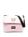 Moschino Teddy-print Changing Bag In Pink
