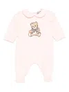Moschino Teddy-print Collared Pajamas In Pink