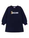 Moschino Teddy-print Cotton Dress In Black