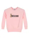 Moschino Teddy-print Cotton Sweatshirt In Pink