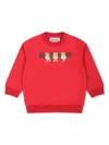 Moschino Teddy-print Cotton Sweatshirt In Red