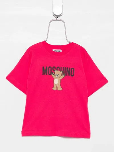 Moschino Teddy-print Cotton T-shirt In Pink