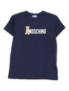 Moschino Teddy-print Cotton T-shirt In Blue