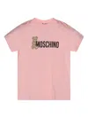 Moschino Teddy-print Cotton T-shirt In Pink
