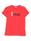Moschino Teddy-print Cotton T-shirt In Red