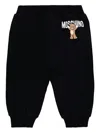 Moschino Teddy-print Cotton Trousers In Black