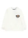 Moschino Teddy-print Crew-neck Sweatshirt In White