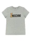 Moschino Teddy-print Crew-neck T-shirt In Gray