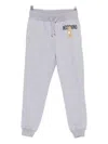 Moschino Teddy-print Drawstring Track Pants In Gray
