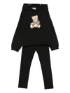 Moschino Teddy-print Drawstring Tracksuit In Black