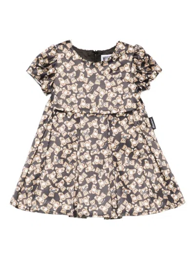Moschino Babies' Teddy-print Dress In Multi
