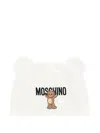 Moschino Teddy-print Ear-flap Beanie In White