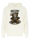 Moschino Teddy-print Hooded Sweater In Neutral