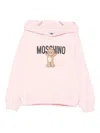Moschino Kids Hoodie With Teddy Bear Print In Pink