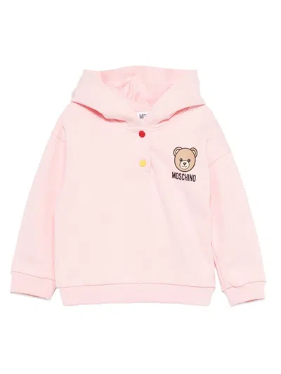 Moschino Babies' Teddy-print Hoodie In Pink