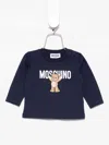 Moschino Teddy-print Long-sleeve Top In Blue