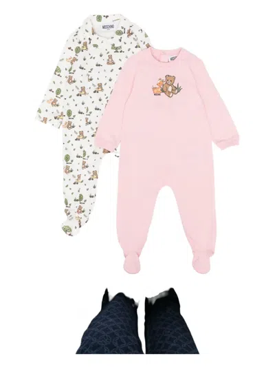 Moschino Babies' Teddy-print Pajamas (set Of Two) In Multi