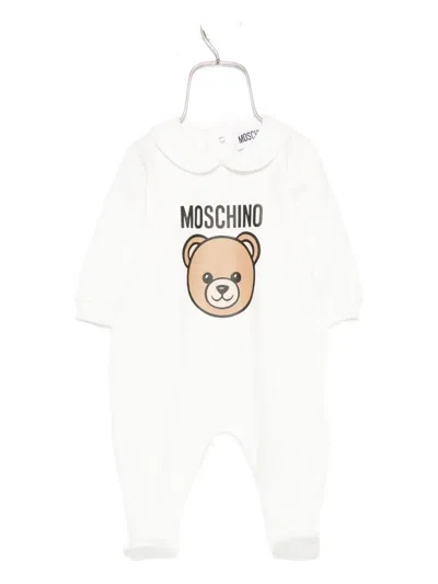 Moschino Babies' Teddy-print Pajamas In White