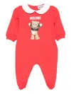 Moschino Teddy-print Peter Pan-collar Pajama In Red