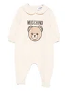Moschino Teddy-print Peter-pan-collar Pajamas In Neutral