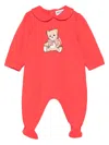 Moschino Teddy-print Romper In Red