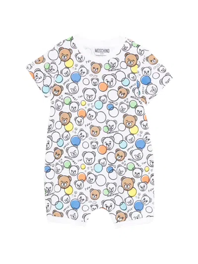 Moschino Babies' Teddy-print Romper In White