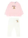 Moschino Teddy-print Ruffled Tracksuit In Multi