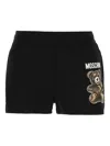Moschino Teddy Motif Embroidered Track Shorts In Black