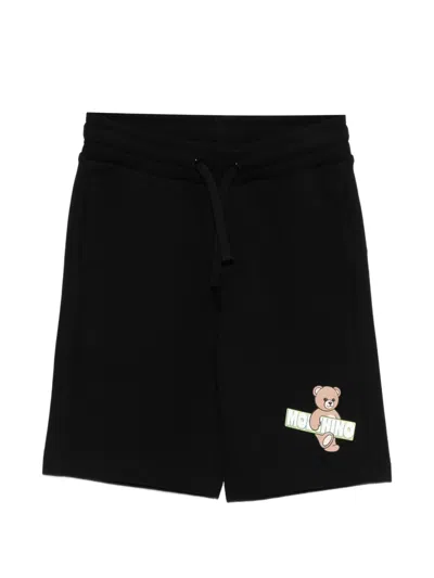 Moschino Kids' Teddy-print Shorts In Black