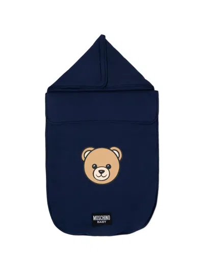 Moschino Teddy-print Sleeping Bag In Blue