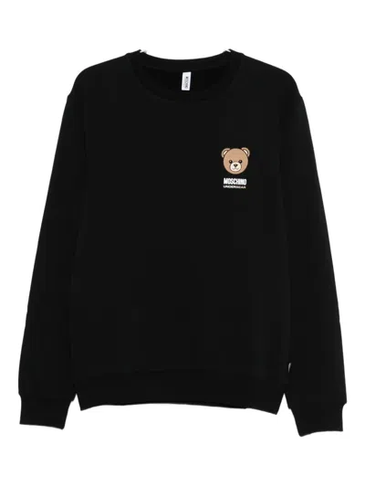 Moschino Teddy-print Sweatshirt In Black
