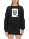 Moschino Printed Cotton Jersey Sweatshirt In Black