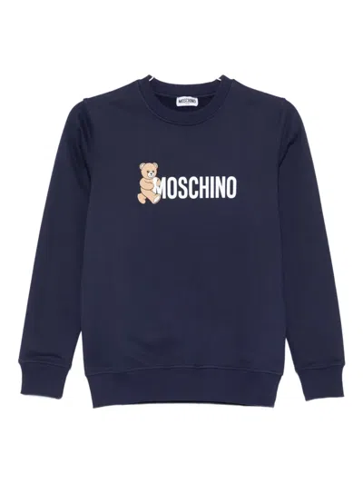 Moschino Kids' Teddy-print Sweatshirt In Blue